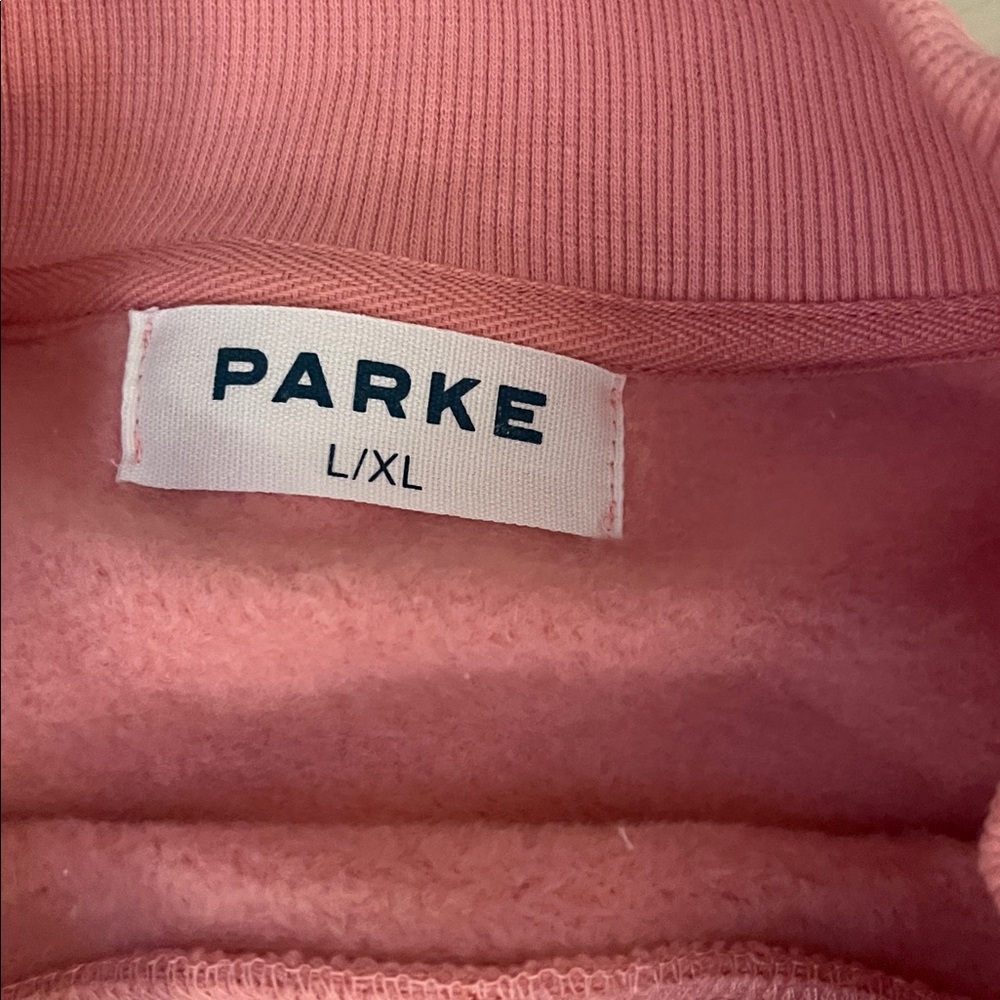 Parke Jean Heart Varsity Mockneck Blush NWT - Picture 6 of 7